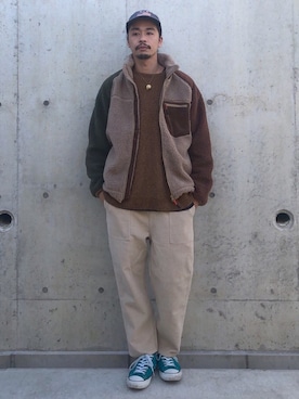 「CPCM（シーピーシーエム）のアイテム（チェスターコート）」を使った、Genki Nakamuraさん（メンズ・179cm）の秋コーディネート