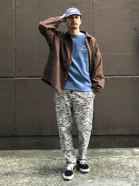 「CPCM（シーピーシーエム）のアイテム（スウェット）」を使った、Genki Nakamuraさん（メンズ・179cm）の冬コーディネート