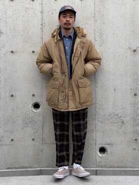 「WOOLRICH（ウールリッチ）のアイテム（ジャケット/アウター）」を使った、Genki Nakamuraさん（メンズ・179cm）の冬コーディネート