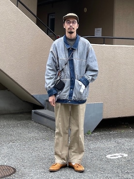 「RED KAP（レッドキャップ）のアイテム（パンツ）」を使った、Genki Nakamuraさん（メンズ・179cm）の春コーディネート