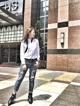 「100percent（ヒャクパーセント）のアイテム」を使った、劉為麟ivyさん（レディース・163cm）の春コーディネート