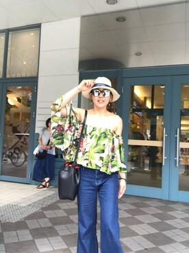 「100percent（ヒャクパーセント）のアイテム」を使った、劉為麟ivyさん（レディース・163cm）の夏コーディネート