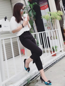 「100percent（ヒャクパーセント）のアイテム」を使った、劉為麟ivyさん（レディース・163cm）の夏コーディネート