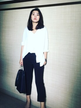 「100percent（ヒャクパーセント）のアイテム」を使った、劉為麟ivyさん（レディース・163cm）の秋コーディネート