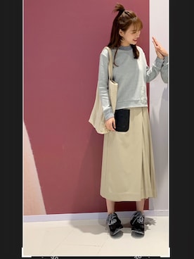 「MU（エムユー）のアイテム」を使った、Aimeeさん（レディース・162cm）の秋コーディネート