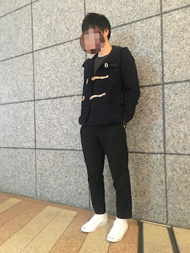 「JOURNAL STANDARD relume（ジャーナルスタンダード　レリューム）のアイテム（ダッフルコート）」を使った、元規さん（メンズ・176cm）の冬コーディネート