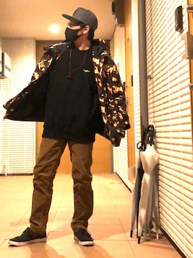 「Deviluse（Deviluse）のアイテム（ジャケット/アウター）」を使った、おあさん（メンズ・170cm）の冬コーディネート