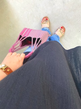 「Marc by Marc Jacobs（マークバイマークジェイコブス）のアイテム（アナログ腕時計）」を使った、まいさん（レディース・158cm）の夏コーディネート