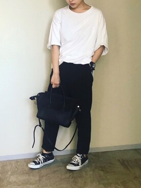 「PLAIN CLOTHING（プレーンクロージング）の【SALE!!】【ZOZOTOWN人気ランキング 1位獲得】シーズンレス2WAYフラップハンドバッグ/ショルダーバッグ（ショルダーバッグ）」を使った、HARUさん（レディース・160cm）の秋コーディネート