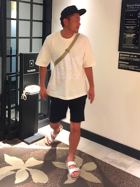 「アディダスコーデ」｜「アイテム（キャップ）」を使った、Michiさん（メンズ・177cm）の夏コーディネート