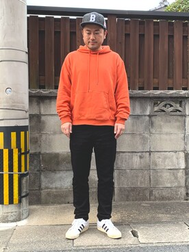 「BASECONTROL（ベースコントロール）のアイテム（帽子）」を使った、Michiさん（メンズ・177cm）の冬コーディネート