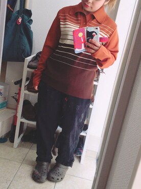 「usedのアイテム（トップス、ブラウン系）」を使った、kaetuneさん（レディース・146cm）の春コーディネート