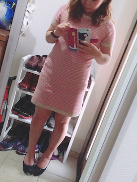「dazzlin（ダズリン）のアイテム（ワンピース、ピンク系）」を使った、kaetuneさん（レディース・146cm）の夏コーディネート