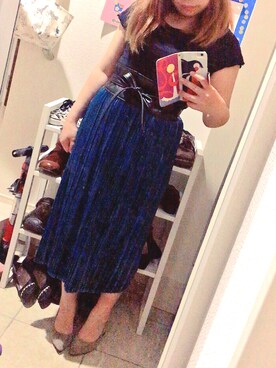 「E hyphen world gallery（イーハイフンワールドギャラリー）のアイテム（Tシャツ/カットソー、ブラック系）」を使った、kaetuneさん（レディース・146cm）の秋コーディネート