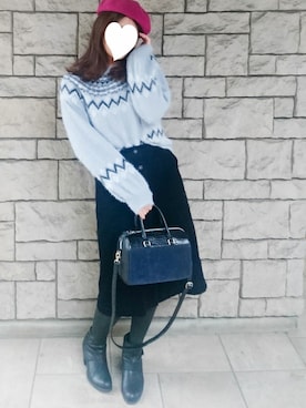 「オーバーサイズコート」｜「アイテム（その他）」を使った、あいくみさん（レディース・166cm）の冬コーディネート