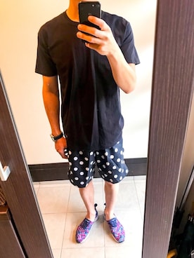 「fragment design（フラグメントデザイン）のアイテム（トップス）」を使った、いんてるさん（メンズ・176cm）の夏コーディネート