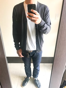 「JOHN SMEDLEY（ジョンスメドレー）のアイテム（カーディガン/ボレロ）」を使った、いんてるさん（メンズ・176cm）の秋コーディネート