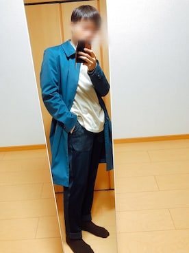 「シンプルおしゃれが好き」｜「アイテム（ステンカラーコート）」を使った、まささん（メンズ・175cm）の秋コーディネート