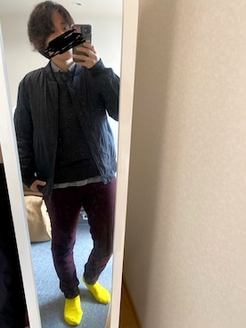 「ワインレッド」｜「アイテム（MA-1）」を使った、tomさん（メンズ・157cm）の春コーディネート