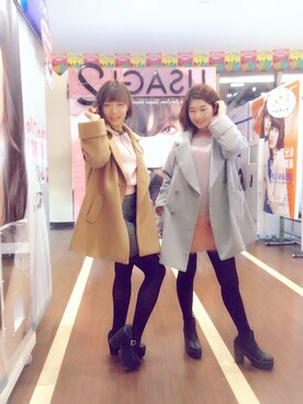 「dazzlin（ダズリン）のアイテム（ダウンジャケット/コート）」を使った、みづえみかみさん（レディース・155cm）の春コーディネート