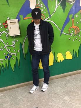 「tk.TAKEO KIKUCHI（ティーケータケオキクチ）のアイテム（ナイロンジャケット）」を使った、おとはねさん（メンズ・170cm）の秋コーディネート