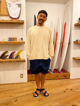 「Saturdays NYC（サタデーズ ニューヨークシティ ）のアイテム（サンダル）」を使った、いなこさん（メンズ・173cm）の夏コーディネート