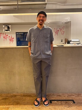 「Saturdays NYC（サタデーズ ニューヨークシティ ）のアイテム（サンダル）」を使った、いなこさん（メンズ・173cm）の夏コーディネート
