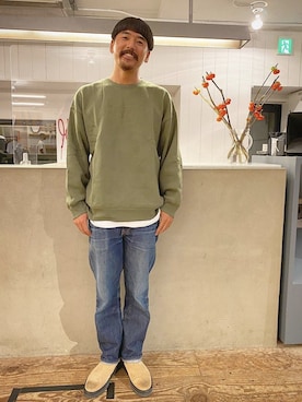 「Saturdays NYC（サタデーズ ニューヨークシティ ）のアイテム（スウェット）」を使った、いなこさん（メンズ・173cm）の秋コーディネート