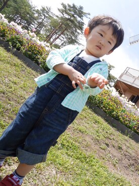 「アイテム（サロペット/オーバーオール）」を使った、haruさん（キッズ・100cm）の夏コーディネート