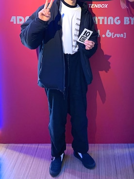 「level7」｜「アイテム（サロペット/オーバーオール）」を使った、DAISUKE SAKUMAさん（メンズ・173cm）の冬コーディネート