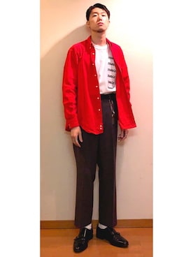 「Trading Post（トレーディングポスト）のアイテム（シューズ）」を使った、DAISUKE SAKUMAさん（メンズ・173cm）の春コーディネート