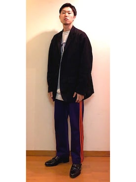 「Trading Post（トレーディングポスト）のアイテム（シューズ）」を使った、DAISUKE SAKUMAさん（メンズ・173cm）の春コーディネート