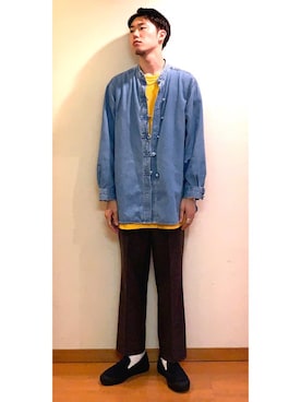 「リング」｜「アイテム（スリッポン）」を使った、DAISUKE SAKUMAさん（メンズ・173cm）の春コーディネート