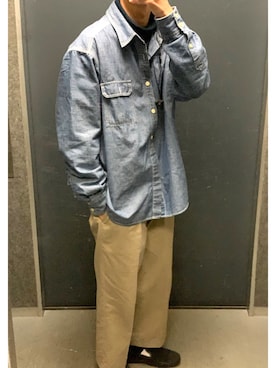 「ブルックスブラザーズ」｜「アイテム（スリッポン）」を使った、DAISUKE SAKUMAさん（メンズ・173cm）の冬コーディネート