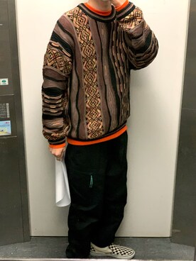 「80s」｜「アイテム（スリッポン）」を使った、DAISUKE SAKUMAさん（メンズ・173cm）の冬コーディネート