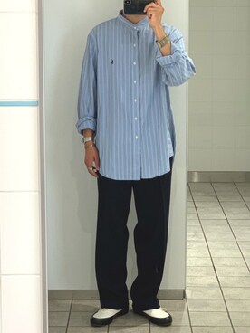 「Ralph Lauren」｜「アイテム（スラックス）」を使った、DAISUKE SAKUMAさん（メンズ・173cm）の秋コーディネート