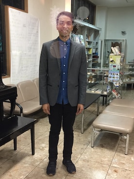 「H&M（エイチ・アンド・エム）のアイテム（スーツジャケット）」を使った、Wear Manさん（メンズ・172cm）の春コーディネート