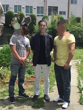 「アイテム（スリッポン、ブルー系）」を使った、Wear Manさん（メンズ・172cm）の春コーディネート