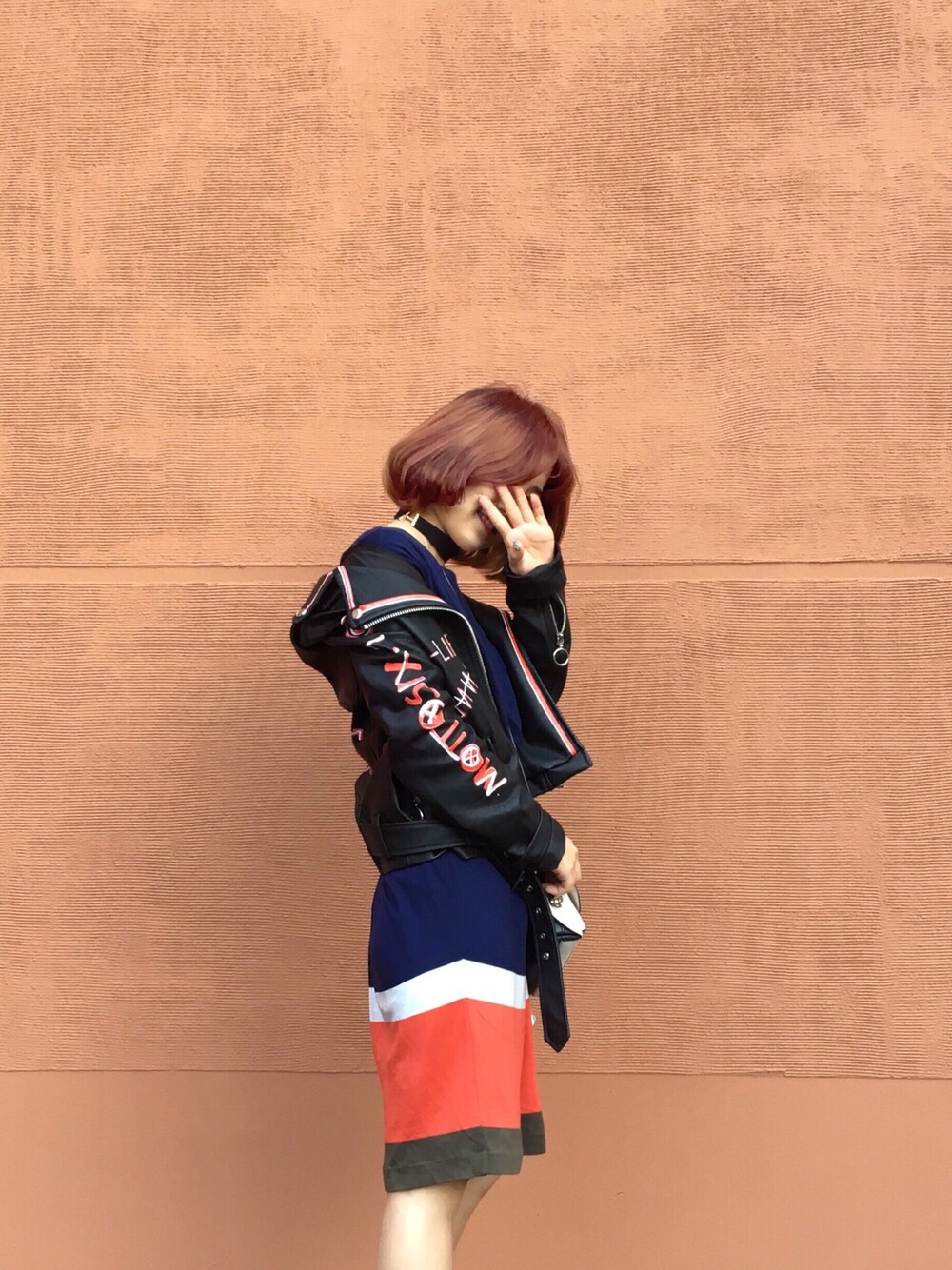 「ootd、outfit、daily look、ライダースジャケット」｜「ZARAのアイテム（ライダースジャケット、ブラック系）」を使った、_____1542cmさん（レディース・154cm）の春コーディネートの1枚目の写真