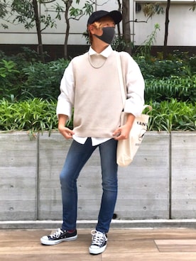 「UNIQLO（ユニクロ）の50色ソックス（消臭機能付き）（ソックス/靴下）」を使った、seeeechanさん（メンズ・170cm）の春コーディネート