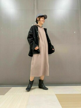 「ELENCARE DUE（エレンカーレデュエ）のアイテム（その他アウター）」を使った、Li-eniさん（レディース・163cm）の冬コーディネート