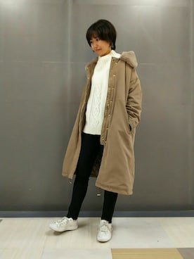 「ELENCARE DUE（エレンカーレデュエ）のアイテム（その他アウター）」を使った、Li-eniさん（レディース・164cm）の冬コーディネート