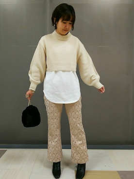 「ELENCARE DUE（エレンカーレデュエ）のアイテム」を使った、Li-eniさん（レディース・164cm）の冬コーディネート