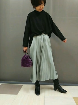 「ELENCARE DUE（エレンカーレデュエ）のアイテム」を使った、Li-eniさん（レディース・164cm）の冬コーディネート