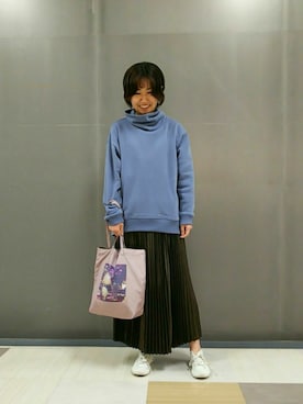 「ELENCARE DUE（エレンカーレデュエ）のアイテム」を使った、Li-eniさん（レディース・164cm）の冬コーディネート