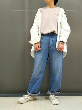 「Wrangler」｜「アイテム（その他）」を使った、Li-eniさん（レディース・164cm）の春コーディネート
