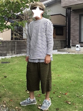 「セントジェームス」｜「アイテム（キャスケット）」を使った、AKIさん（メンズ・172cm）の秋コーディネート