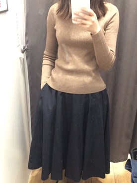 「优衣库のアイテム（ニット/セーター、ブラウン系）」を使った、yuanpekingさん（レディース）の春コーディネート