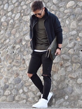 「Dive（ダイブ）のアイテム（トップス）」を使った、Shintaroさん（メンズ・184cm）の冬コーディネート