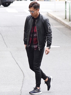 「Dive（ダイブ）のアイテム（トップス）」を使った、Shintaroさん（メンズ・184cm）の冬コーディネート